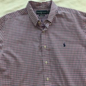 Ralph Lauren Pink Navy Check S/S Shirt XL